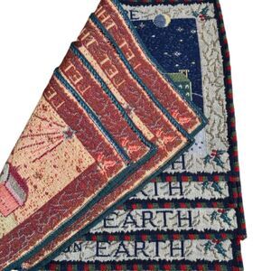 Set Of 4 Let There Be Piece On Earth Holiday Tapestry 19" x 12" Dinner Placemats